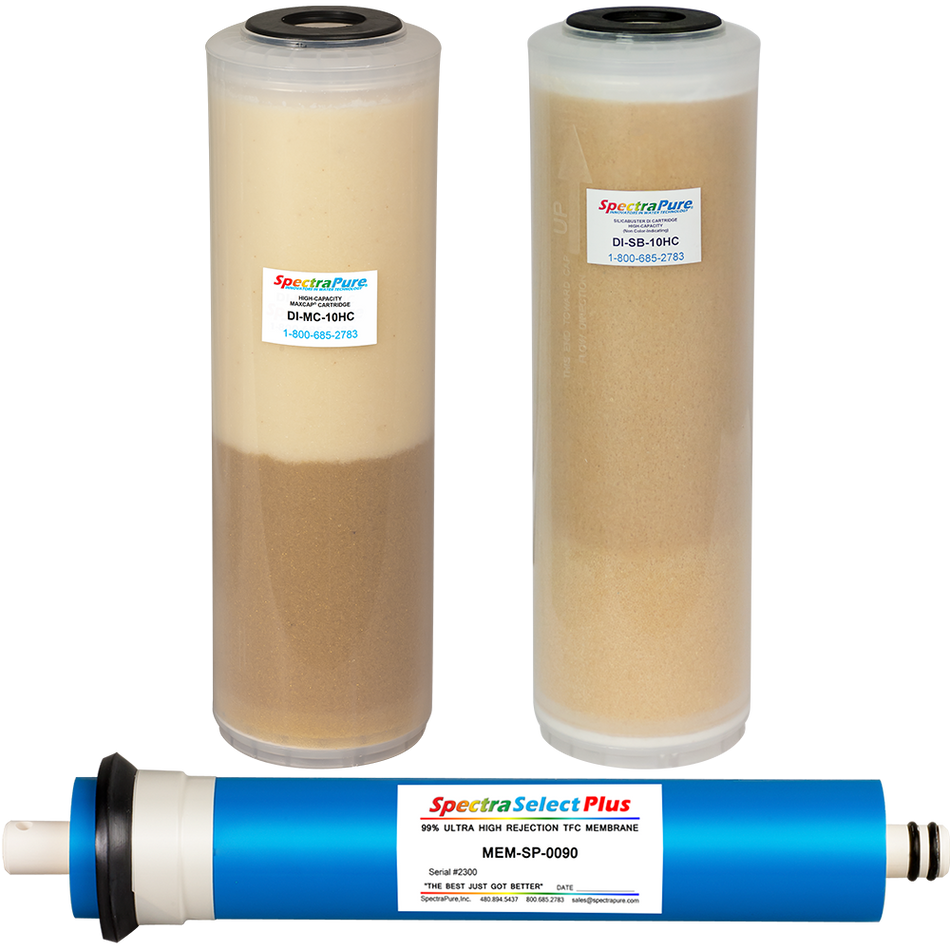 MaxCap® RODI System MAX-KIT w/ SelectPlus 99% Rejection Membrane and MaxCap® & SilicaBuster High Capacity DI Cartridges -FK-MCRODI-MX