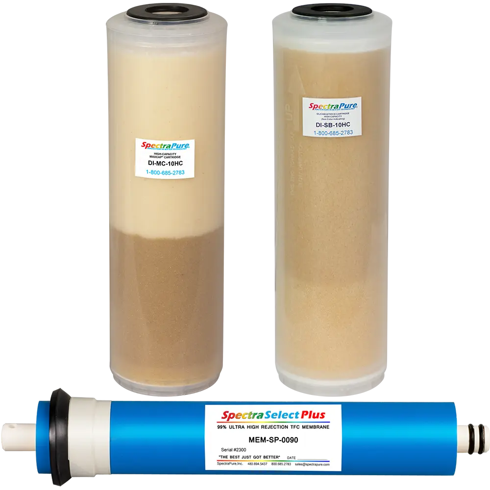 MaxCap® RODI System MAX-KIT w/ SelectPlus 99% Rejection Membrane and MaxCap® & SilicaBuster High Capacity DI Cartridges -FK-MCRODI-MX Spectrapure