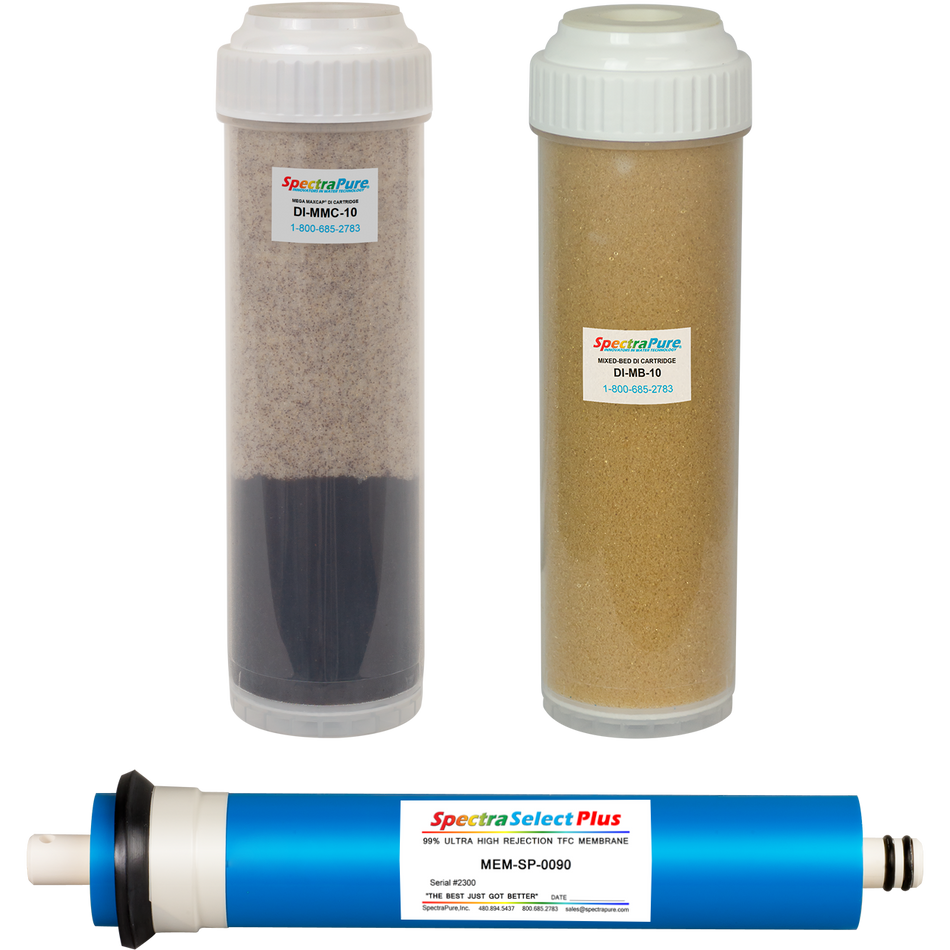 Mega MaxCap® RODI System Kit w/ SelectPlus 99% Rejection Membrane and Mega Maxcap® & Mixed Bed DI Cartridges -FK-MMCRODI-MX