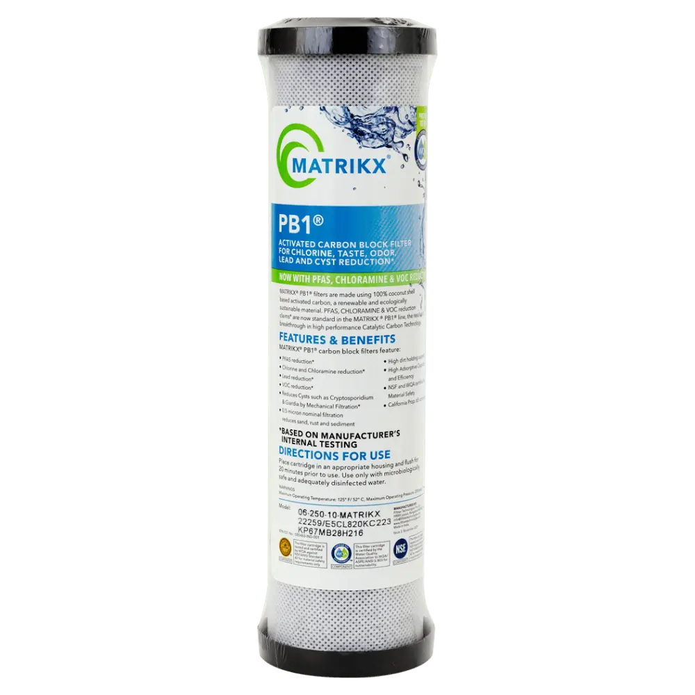 MatriKX PB1 0.5 Micron Lead Removal Carbon Block 10" - CF-LR-0.5-10 Spectrapure