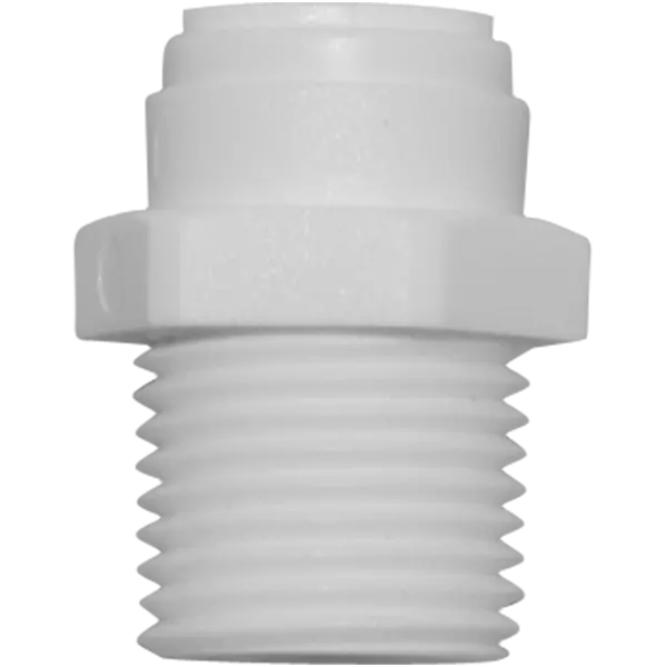 Straight Male Adapter - 0.25" Tubing Quick-Connect x 0.25" MPT - Acetal - Spectrapure