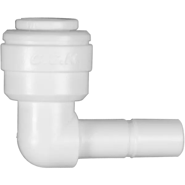 Stem Elbow - 0.25" Quick-Connect x 0.25" Stem - Acetal - Spectrapure