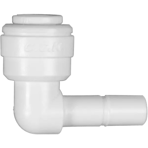 Stem Elbow - 0.25" Quick-Connect x 0.25" Stem - Acetal - Spectrapure