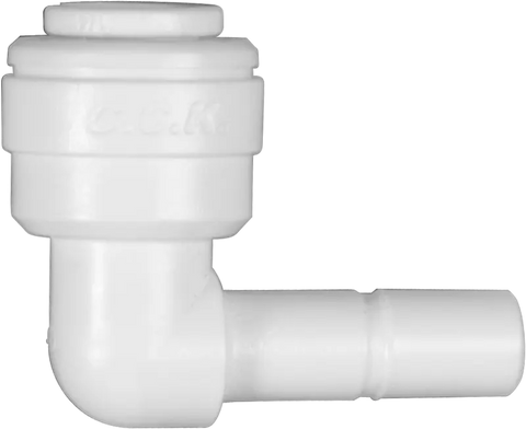 Stem Elbow - 3/8" Quick-Connect x 0.5" Stem - Acetal -DM-35-6-8 - SpectraPure, Inc.