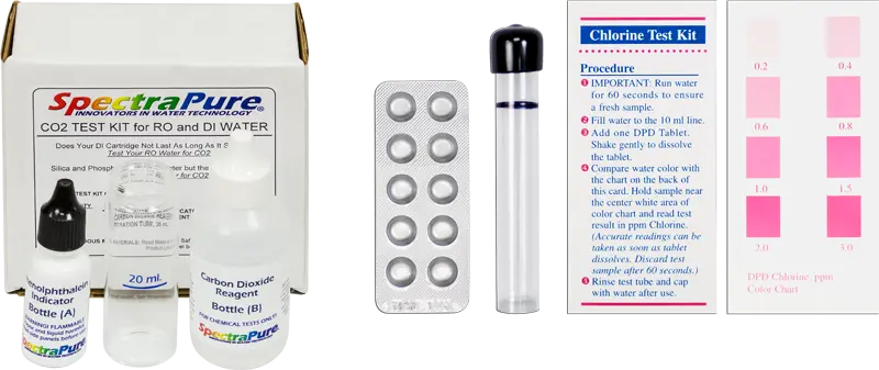 Test Kit Combination Pack with Total Chlorine & Carbon Dioxide Kits & Instructions - Spectrapure