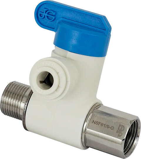 John Guest Feed Water Adapter for Systems with Faucets - 3/8" x 3/8" x 1/4" Quick Connect - VA-FD-6-4 - SpectraPure, Inc.