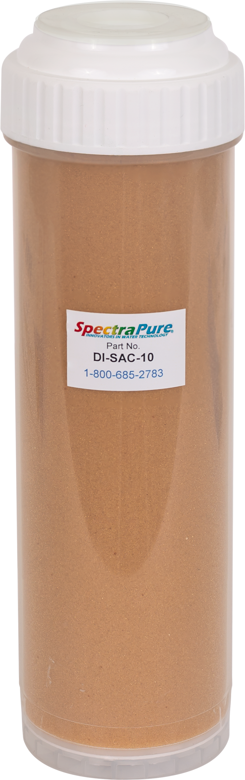 Refillable Strong Acid Cation DI Cartridge 10" - DI-SAC-10 - SpectraPure, Inc.