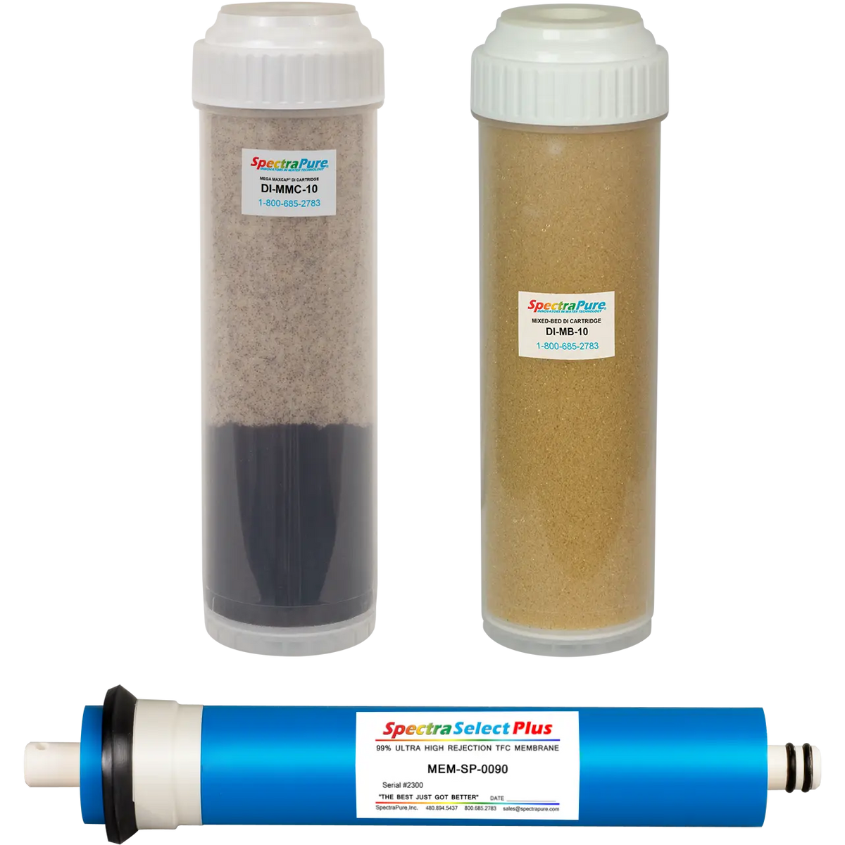 Mega MaxCap® RODI System Kit w/ SelectPlus 99% Rejection Membrane and Mega Maxcap® & Mixed Bed DI Cartridges -FK-MMCRODI-MX Spectrapure