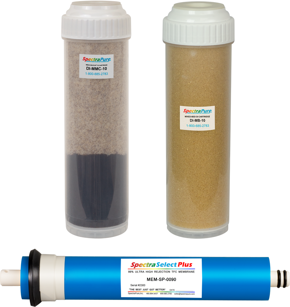 Mega MaxCap® RODI System Kit w/ SelectPlus 99% Rejection Membrane and Mega Maxcap® & Mixed Bed DI Cartridges -FK-MMCRODI-MX