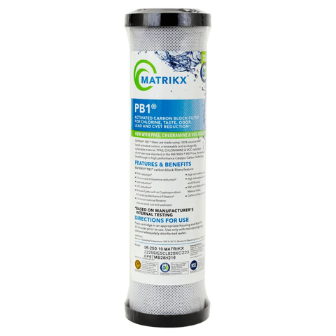 MatriKX PB1 0.5 Micron Lead Removal Carbon Block 10" - CF-LR-0.5-10 Spectrapure