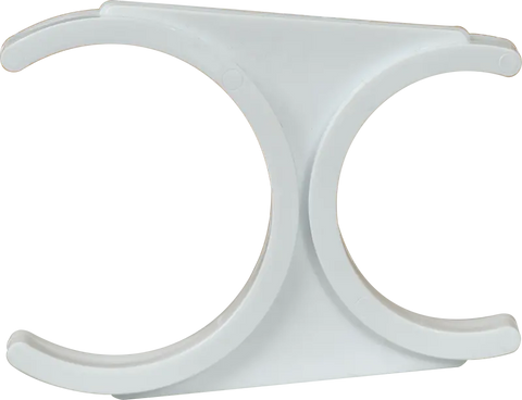 Double Pipe Clip - Membrane to Inline Filter - CLIP-DBL-1.5x2.0-WHT - SpectraPure, Inc.