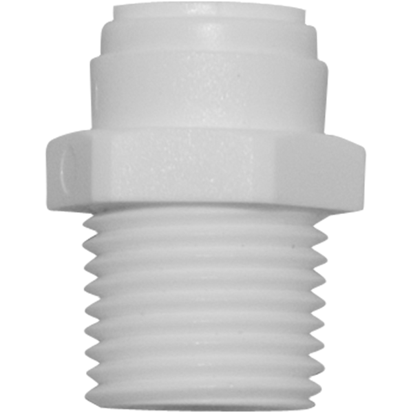 Straight Male Adapter - 0.25" Tubing Quick-Connect x  0.25" MPT - Acetal - Spectrapure