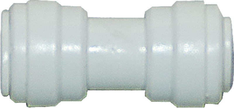 Straight Reduction Union - 3/8" Tubing Quick-Connect x 0.25" Tubing Quick-Connect - Acetal - Spectrapure