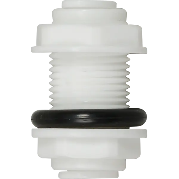 Bulkhead Union - 0.25 inch Quick-Connect, Acetal (with washer) - Spectrapure