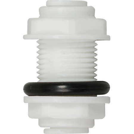 Bulkhead Union - 0.25 inch Quick-Connect, Acetal (with washer) - Spectrapure