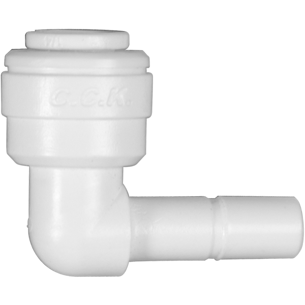 Stem Elbow - 0.25" Quick-Connect x 0.25" Stem - Acetal - Spectrapure