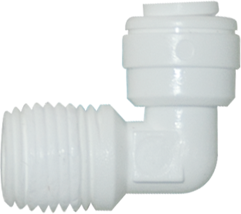 Elbow Male Adapter - 0.25 inch Quick-Connect x 0.25 inch MPT Acetal - Spectrapure