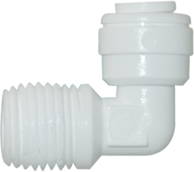 Elbow Male Adapter - 0.25 inch Quick-Connect x 0.25 inch MPT Acetal - Spectrapure