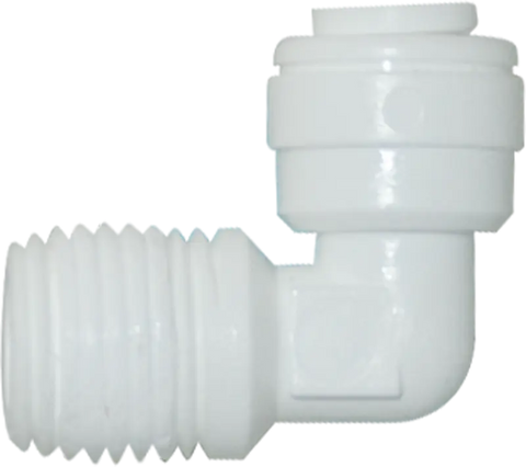 Elbow Male Adapter - 3/8" Quick-Connect x 3/8" MPT - Acetal -DM-40-6-6 - SpectraPure, Inc.