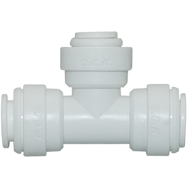 Tee Reduction Union - 3/8" x 0.25" x 3/8" Tubing Quick-Connect - Acetal - Spectrapure