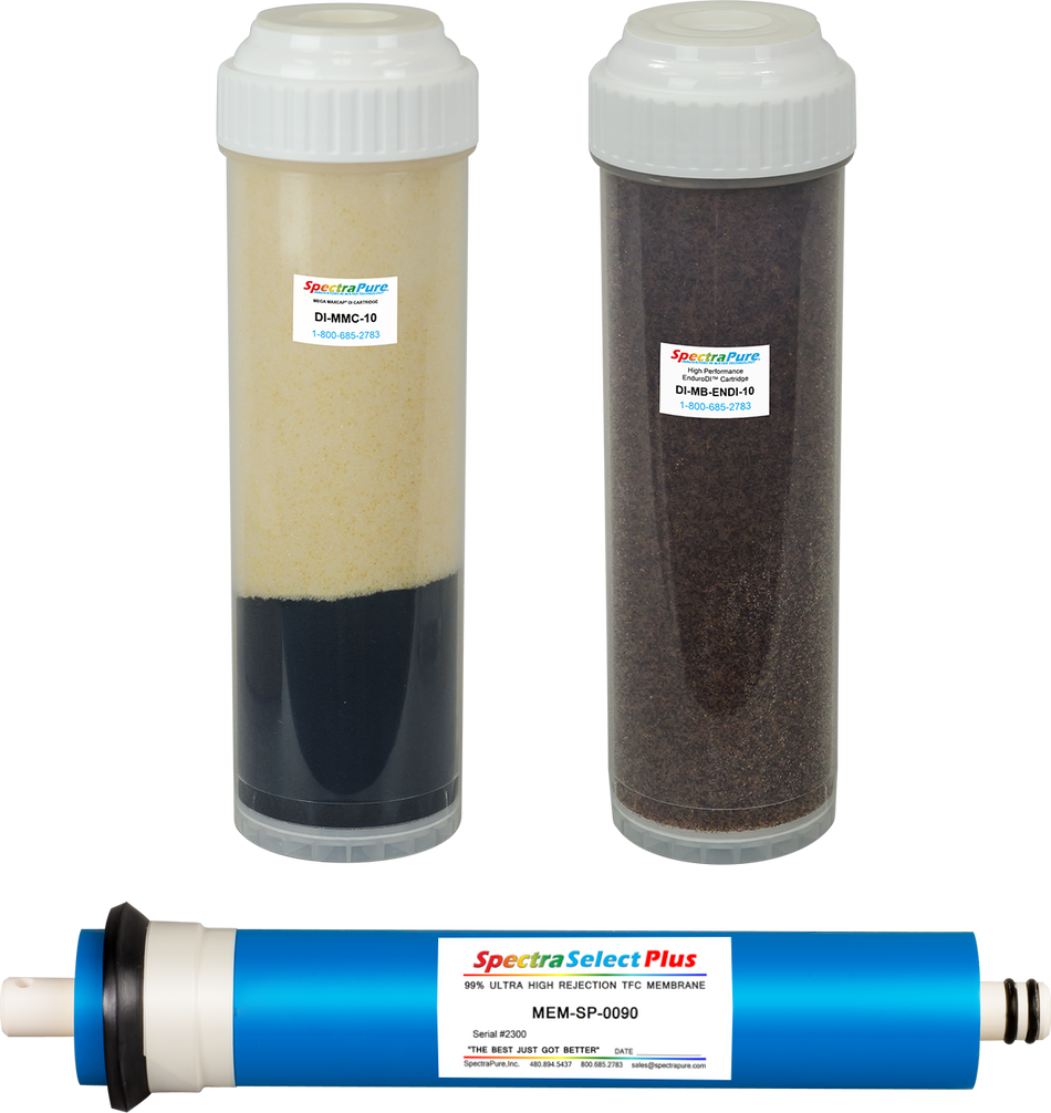 Mega MaxCap RODI System Kit w/ SelectPlus 99% Rejection Membrane and Mega Maxcap & Enduro Performance DI Cartridges - SpectraPure