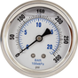 Wet Pres Ga, 0-100 PSI, 2.5in Dia, 1/4 NPT Back Mount -GA-W-2.5-C-1/4-100