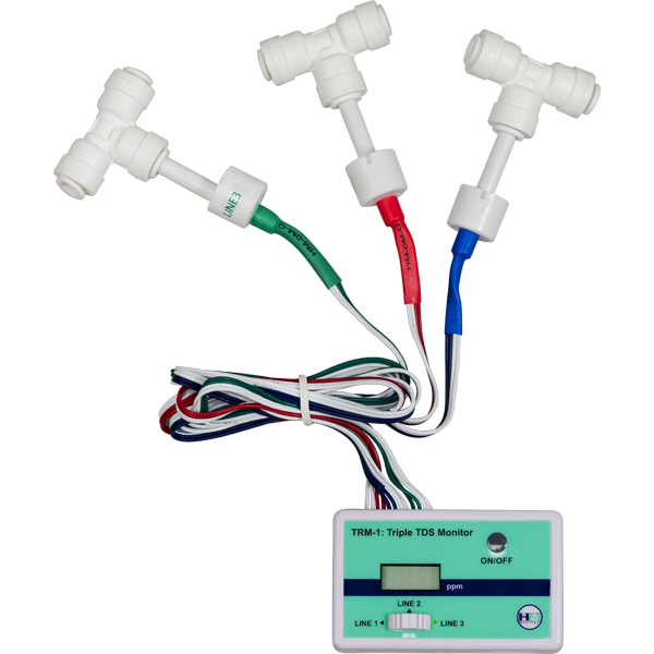 HM Digital TRM-1 Inline 3 Probe TDS Meter with 0.25" Quick-Connect Fittings - Spectrapure