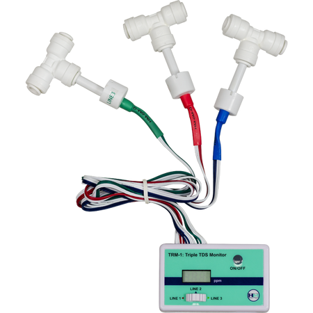 HM Digital TRM-1 Inline 3 Probe TDS Meter with 0.25" Quick-Connect Fittings - Spectrapure