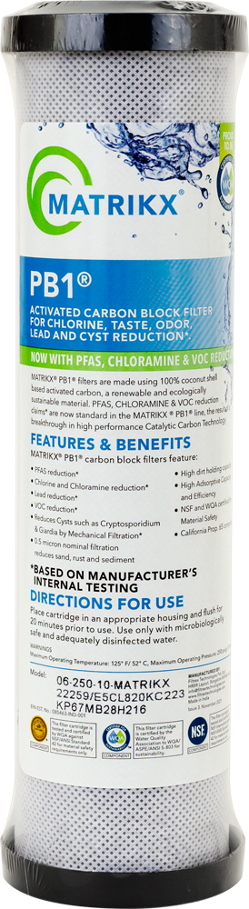 MatriKX PB1 0.5 Micron Lead Removal Carbon Block 10" - CF-LR-0.5-10 - SpectraPure, Inc.