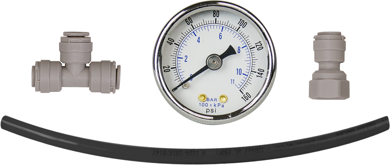 Pressure Gauge Kit with 0.25" Push Fittings - SpectraPure
