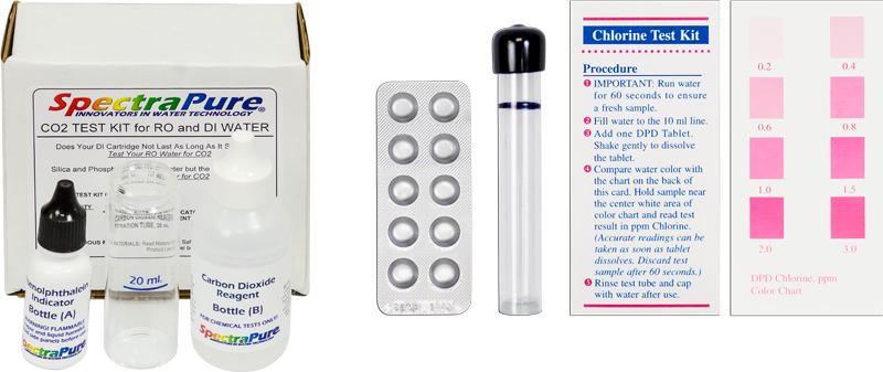 Test Kit Combination Pack with Total Chlorine & Carbon Dioxide Kits & Instructions - Spectrapure