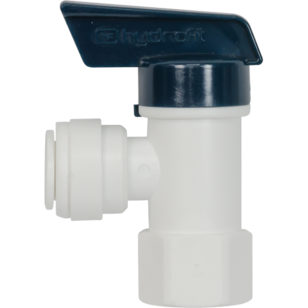 Right Angle Ball Valve - 1/4" FPT x 3/8" Quick Connect Push Fitting - Spectrapure