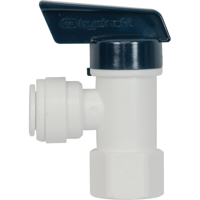 Right Angle Ball Valve - 1/4" FPT x 3/8" Quick Connect Push Fitting - Spectrapure