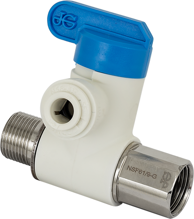 John Guest Feed Water Adapter for Systems with Faucets - 3/8" x 3/8" x 1/4" Quick Connect - VA-FD-6-4 - SpectraPure, Inc.
